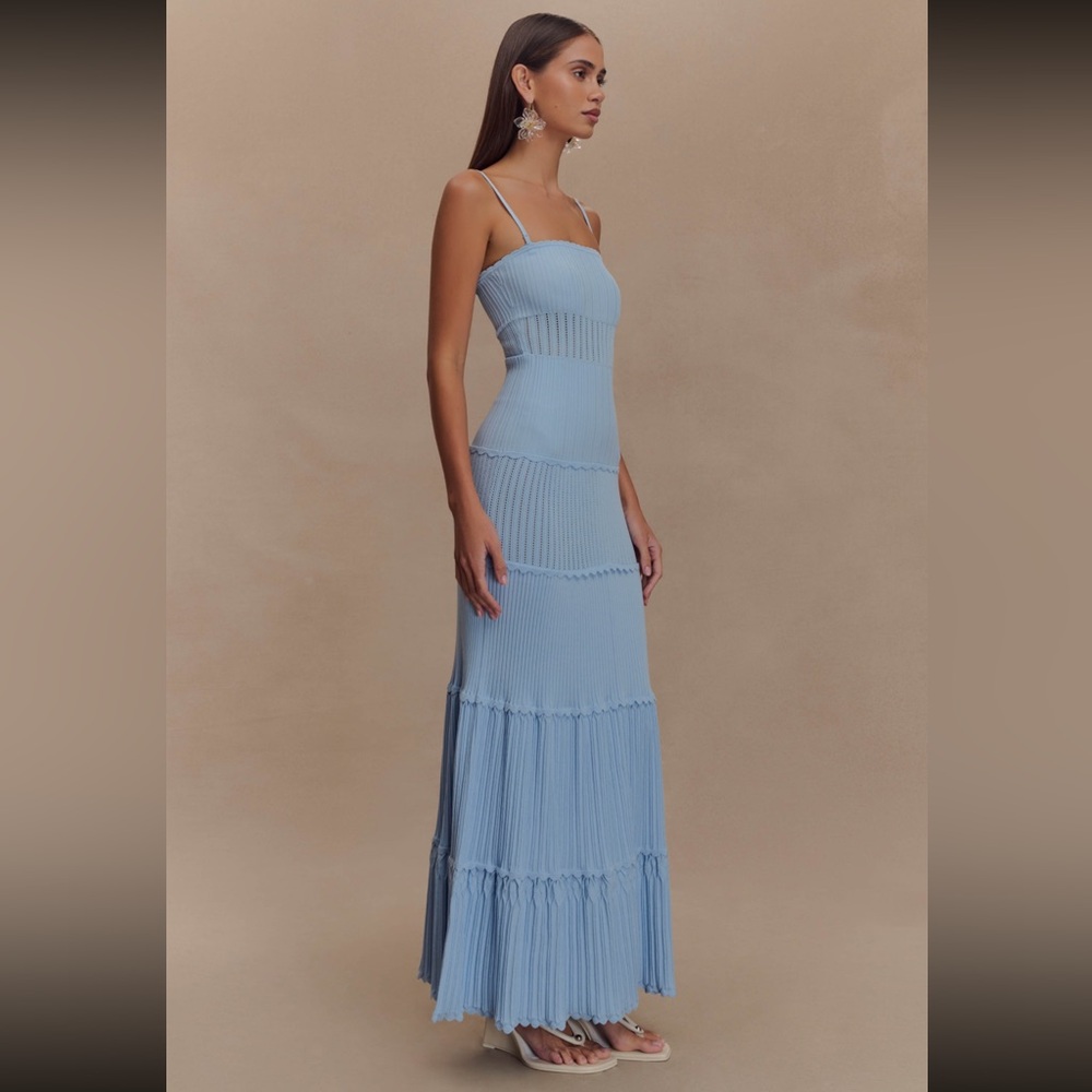 Meshki Strapless Light Blue Maxi Dress - Picture 5 of 7